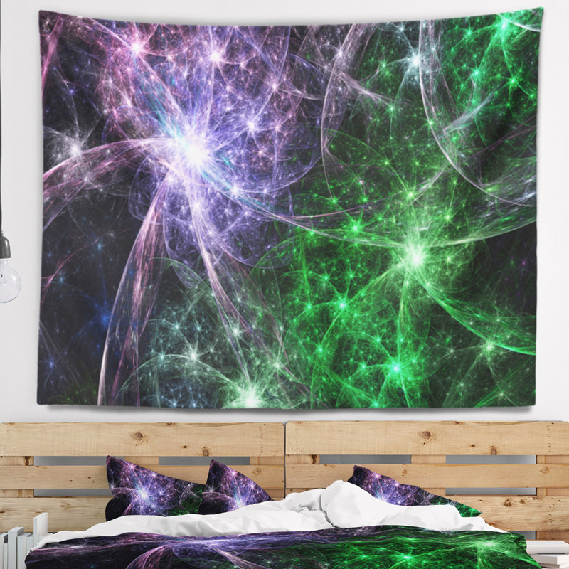 Tapisserie abstrait de couleur abstraite fireworks, H 32 po x l 39 po