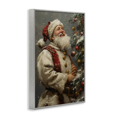 «Happy Santa & Tree», estampe numérique encadrée par Imagine It Images