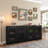 Mid Century Modern Fluted Hollowed Out Sideboard Cabinet-1534735612