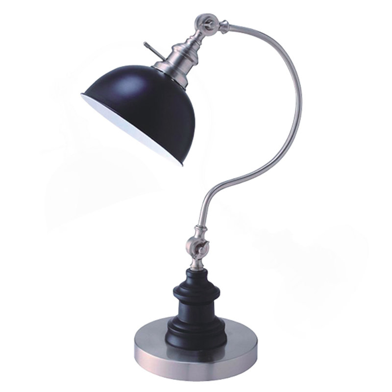22"H SATIN NICKLE GOOD NECK TABLE LAMP