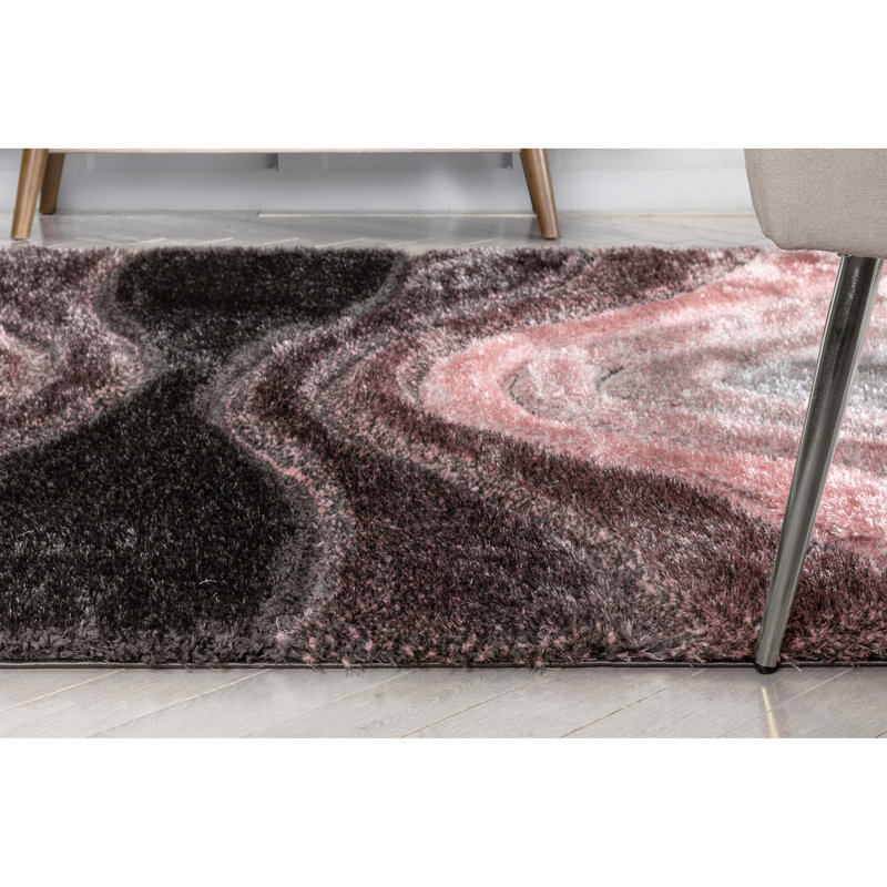 San Francisco 3D Textured Blush/Light Green/Black Rug, Rectangle 160 x 220cm