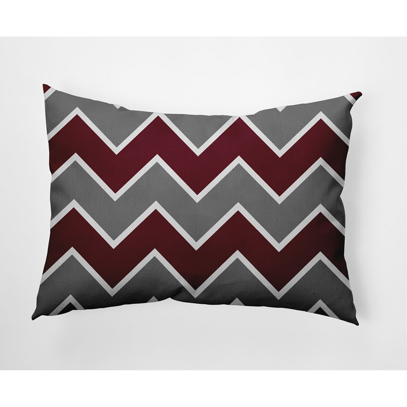 Coussin intérieur / extérieur Stripe A Balance, Gris et rouge