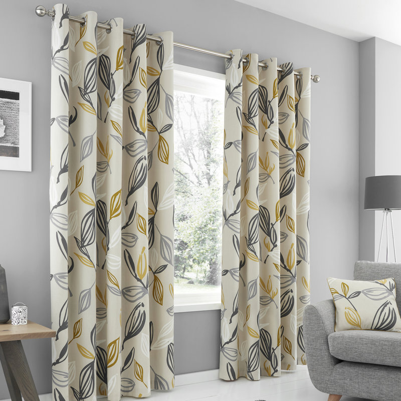 Ensley Eyelet Curtains, Ochre, 229 x 229 cm
