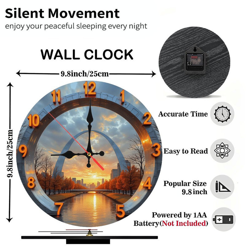 StLouisArchSunsetClockWallDecor