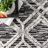 Rachelle Moroccan Tasseled Power Loom Performance Gray/White Rug-2127888185