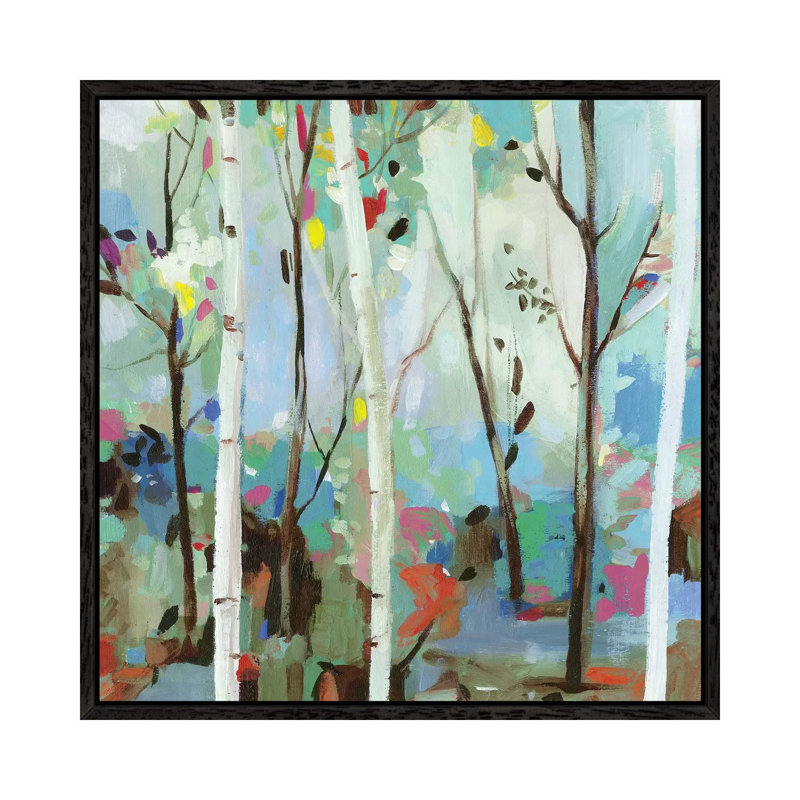 Birchwood Forest by Allison Pearce - Painting on Canvas, 66.04 cm H x 66.04 cm W, Black Framed Canvas