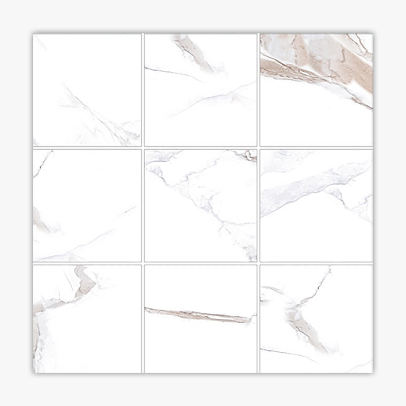 Carreau de mosaïque pour mur et plancher en porcelaine 12 po x 12 po Calacatta