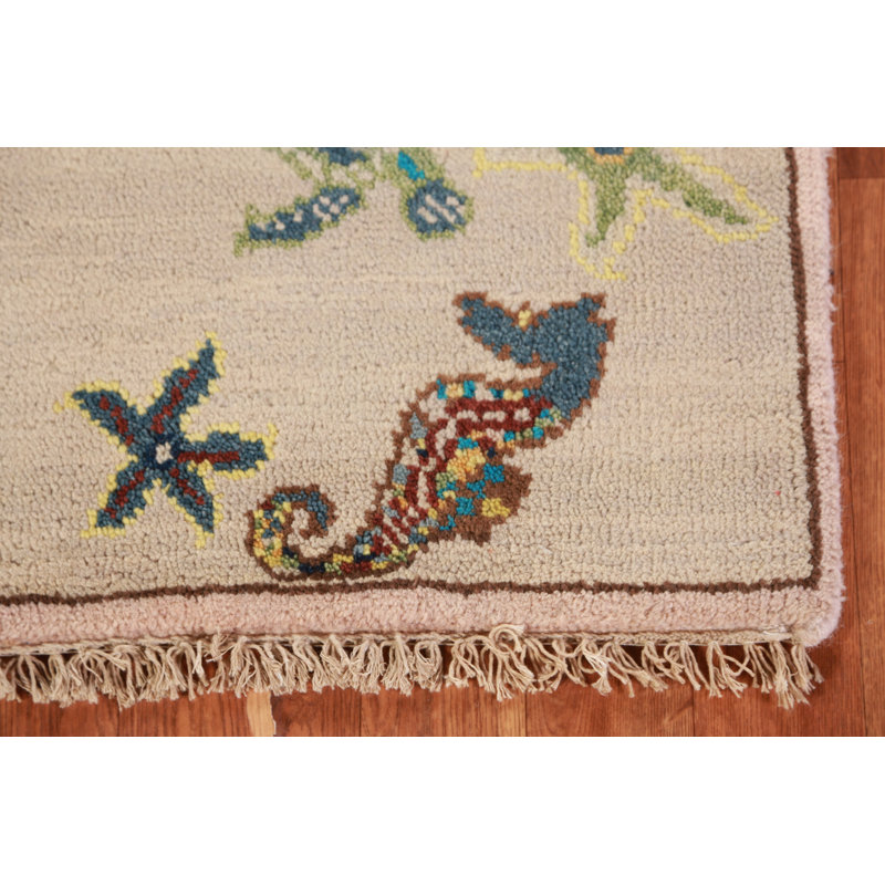 Tapis oriental animaux en laine Art Deco 2x3