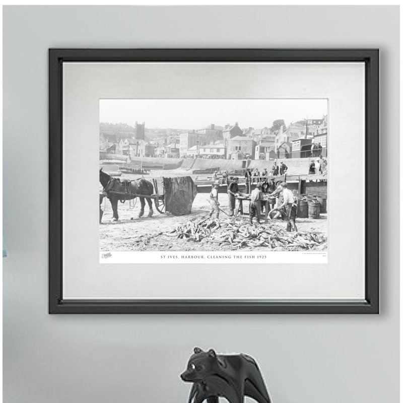 St Ives, Harbour, Cleaning The Fish 1925 by Francis Frith - Single Picture Frame Print, 40cm H x 50cm W x 2.3cm D