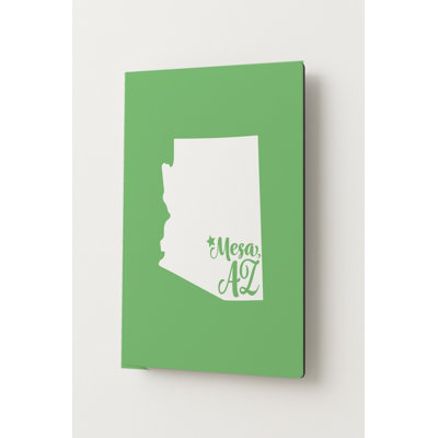 Home Sweet Mesa — Silhouette de l'État de l'Arizona — Portrait mural en métal