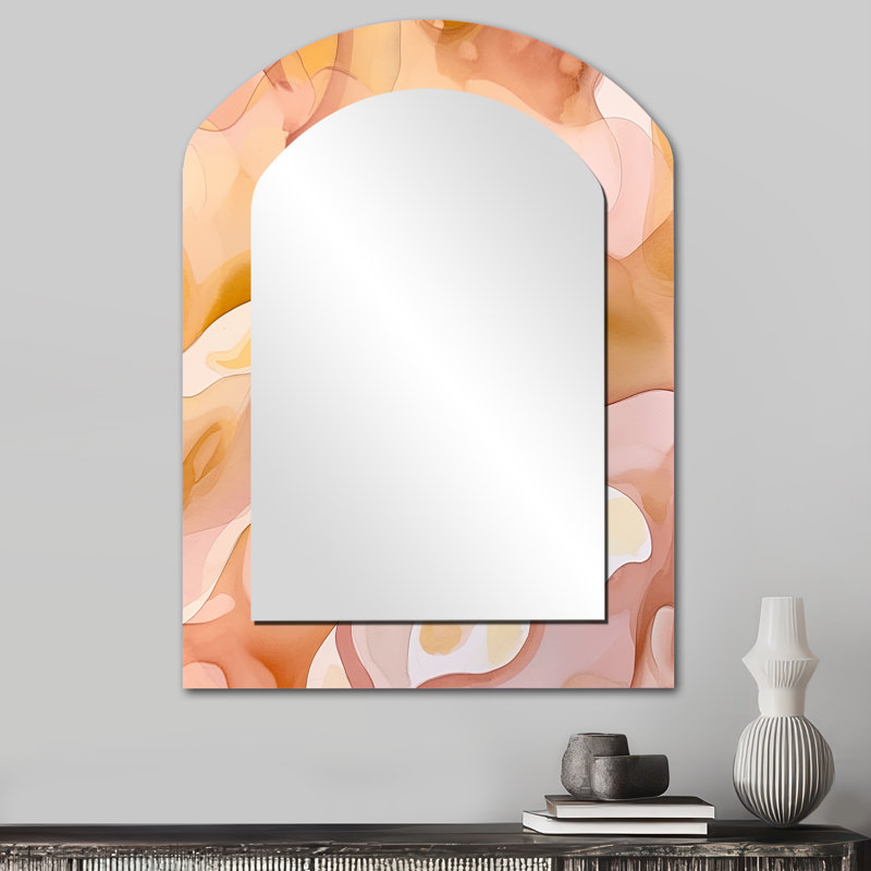 «Nutshell Abstractions Abstract Watercolor II», formes abstraites, miroir décoratif asymétrique, grand miroir mural moderne, impression sur métal
