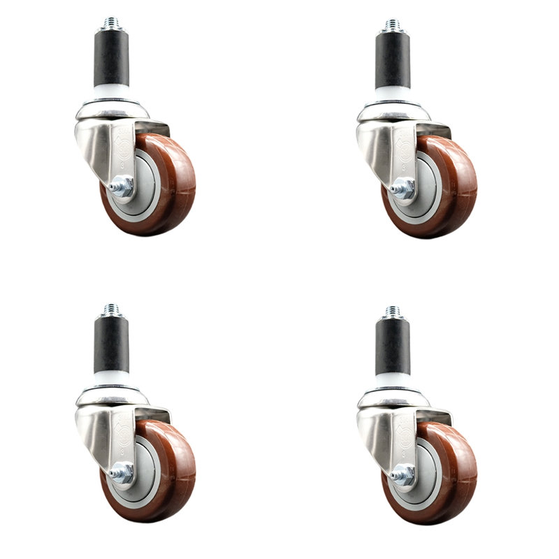 Polyurethane Casters, Maroon
