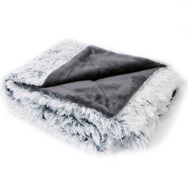 Best Friends by Sheri SnuggleSoft Faux Fur Pet Blanket, Grey, 30X40