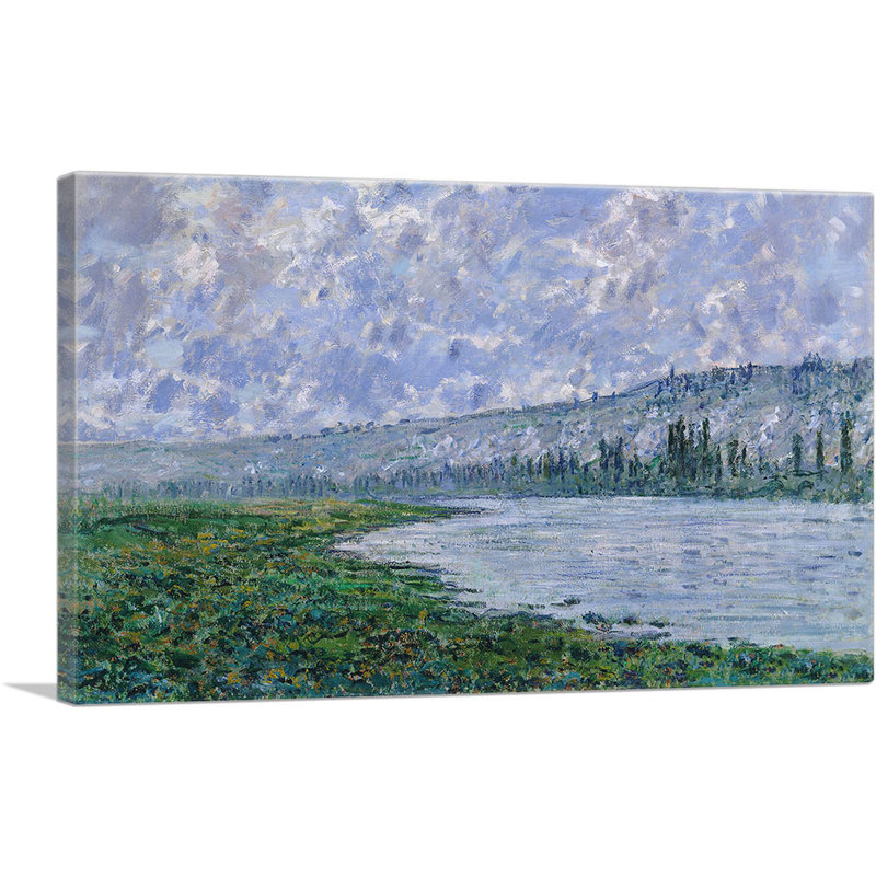 «La seine à Vetheuil 1880» par Claude Monet, reproduction d'art sur toile tendue, H 12 po x l 18 po x 1,5 po