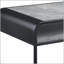 Table basse Raziela en béton gris et noir avec structure en métal durable et design incurvé élégant pour les espaces de vie modernes