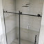 Porte de douche coulissante simple sans cadre l 56 à 60 po x H 76 po au fini noir mat-116398711