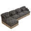 Canapé en L 131 po en chenille confortable de 131 pouces avec repose-pieds mobile, support ergonomique, siège profond, garniture à pampille et flexibilité modulaire pour les salons modernes.-530573678-530573673