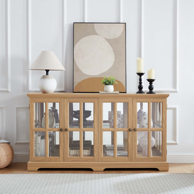 Smart LED Antique Display Cabinet with Adjustable Shelves and Bluetooth Lighting
