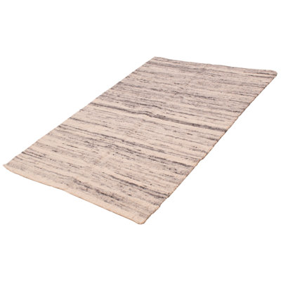Tapis unique en laine gris / ivoire 5 pi x 8 pi 2 po Kennidi
