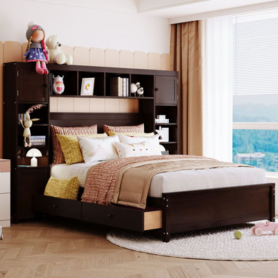 Solid Wood Bookcase Bed