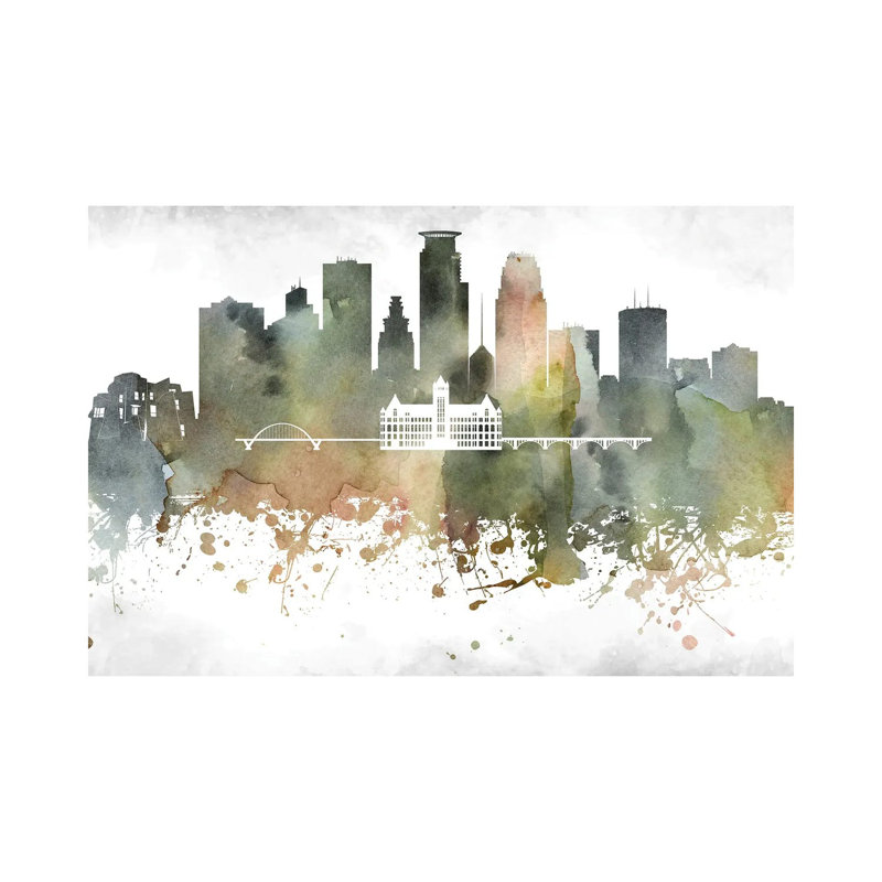 Minneapolis Skyline by WallDecorAddict - Wrapped Canvas Print, 20.32 cm H x 30.48 cm W