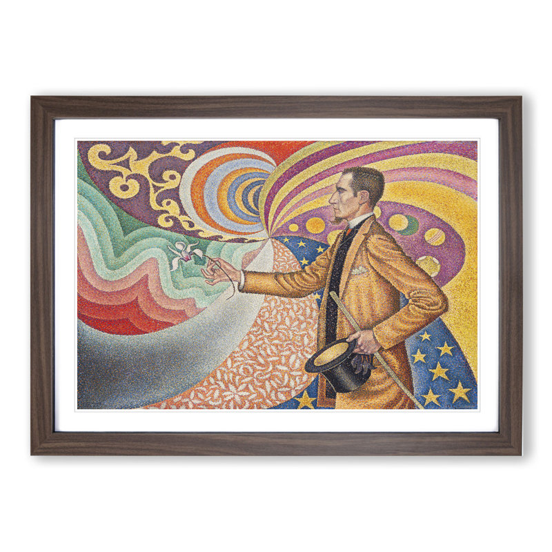 Portrait of Felix Feneon by Paul Signac - Framed Print, 36cm H x 48cm W x 2cm D, Walnut Framed