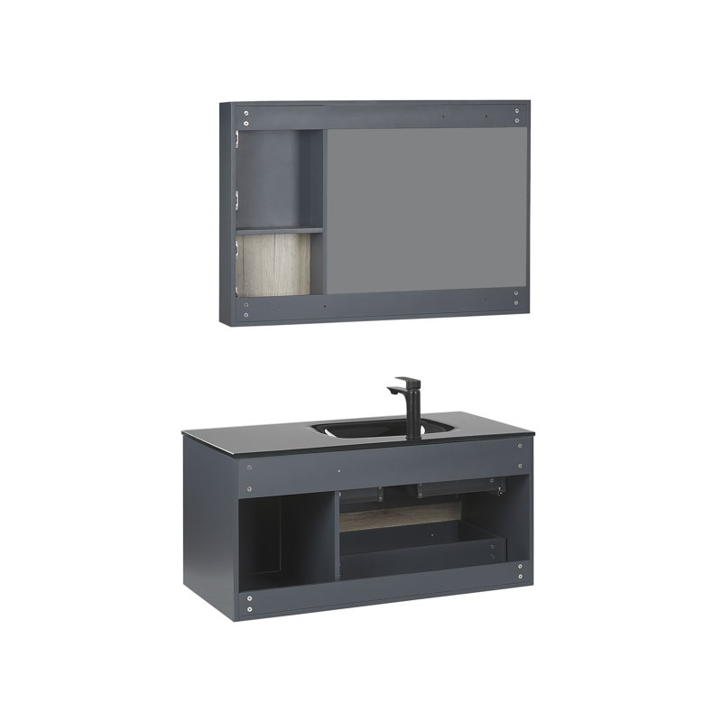 Kulraj 1000mm Single Bathroom Vanity with Integrated Ceramic Basin, Grey