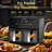 10QT Dual Air Fryer with 2×5QT Baskets, Digital Touchscreen, SyncCook Function, Easy-View Window, and 1700W Power for Healthy Family Cooking