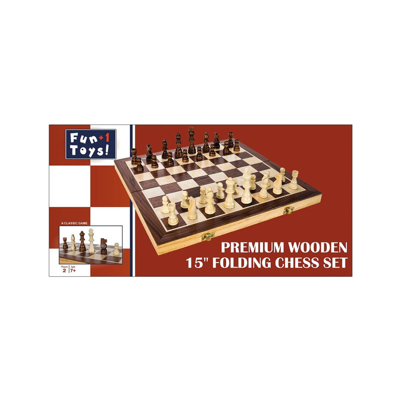 Jeu d'échecs pliant en bois
