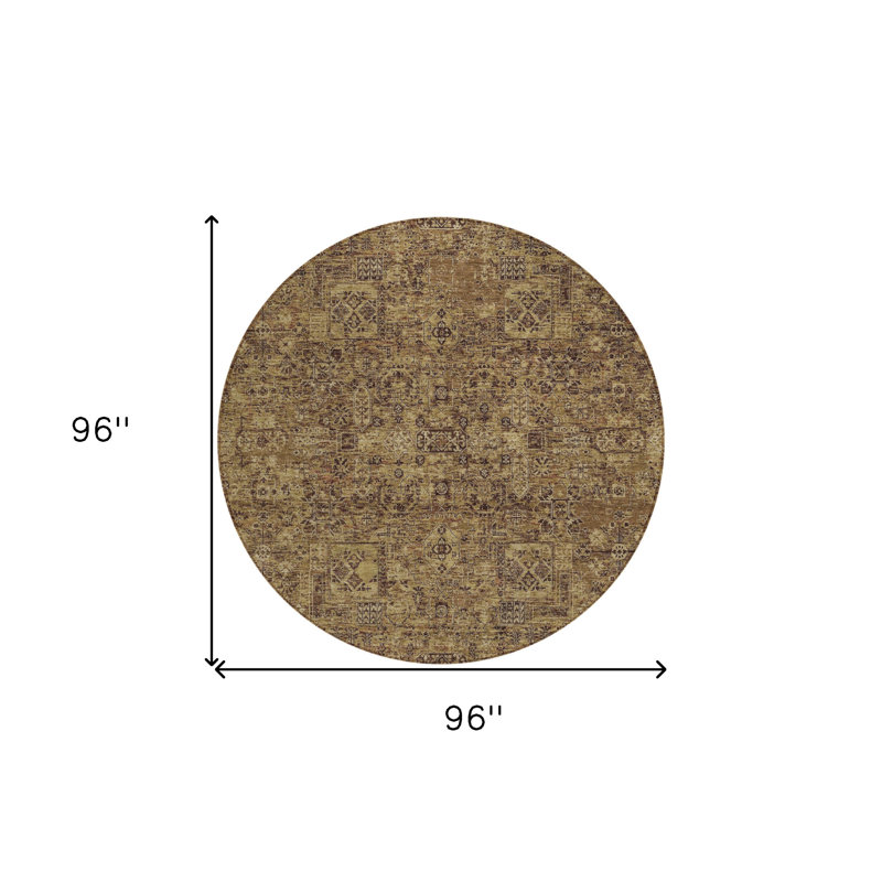 Tapis rond 8 po taupe