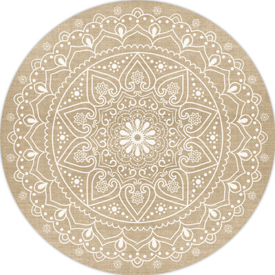 Nevaeh Round Vinyl Area Rug