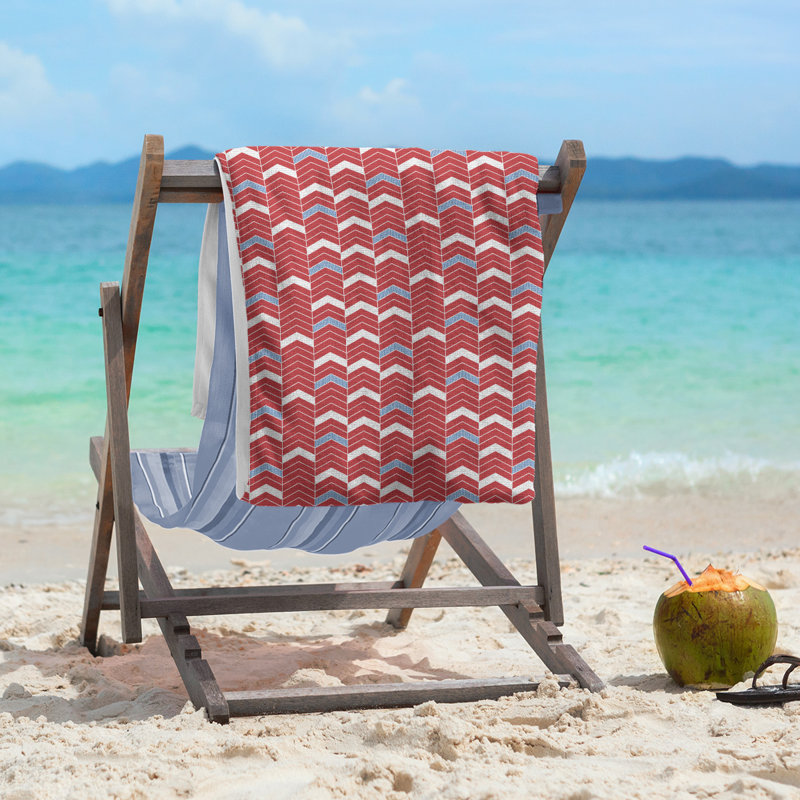 Beach Towel, Red/Blue, Poly/Cotton