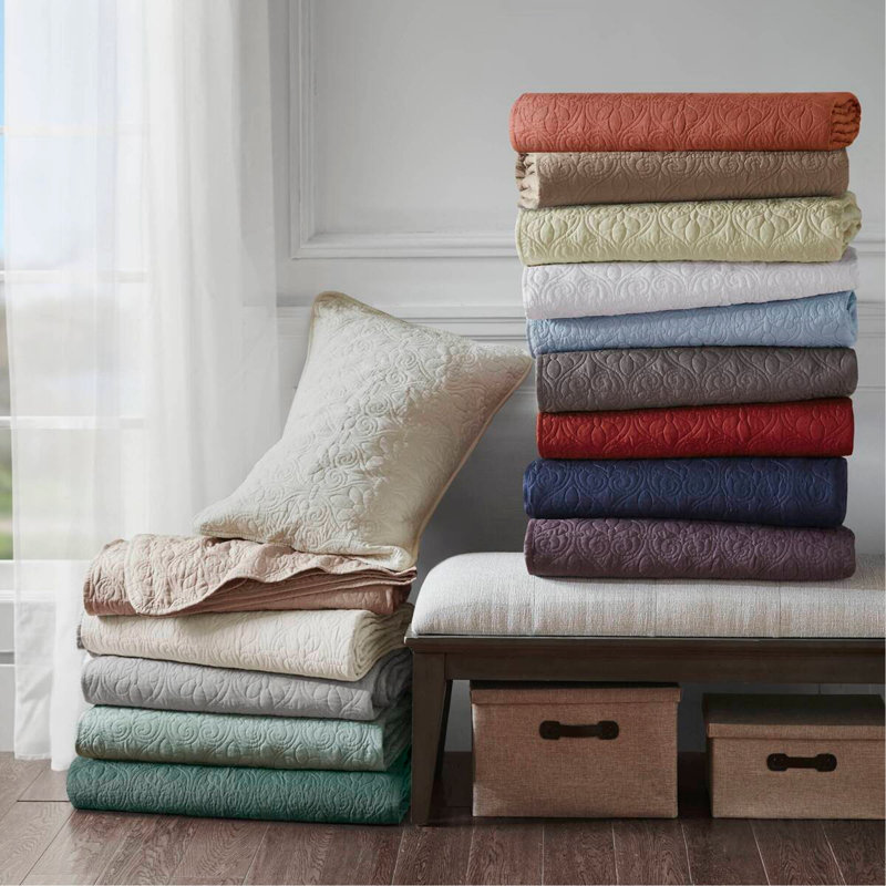 3 Piece Reversible Bedspread Set Balsam Green King, King Bedspread + 2 Shams