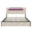 EU Double (140X200cm) & King (160X200cm) Velvet Storage Bed With 4 Drawers, LED Shelf Headboard & USB-C Charging-1781300489-1781300487