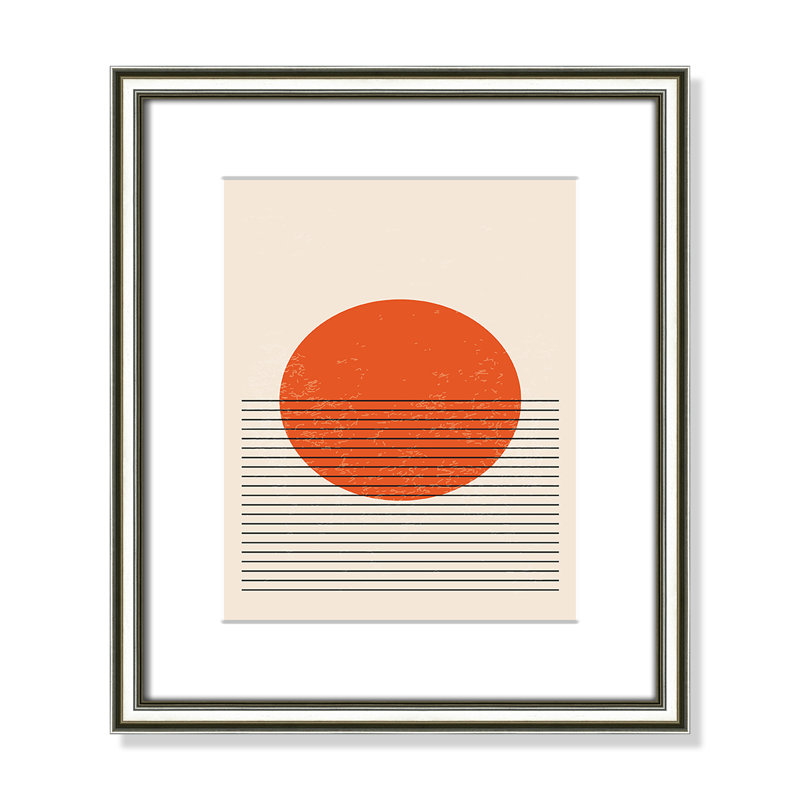 «Bright Minimal Series # 2» par Stanley, L 14,25 po x H 16,25 po, Matted Print, Argent classique