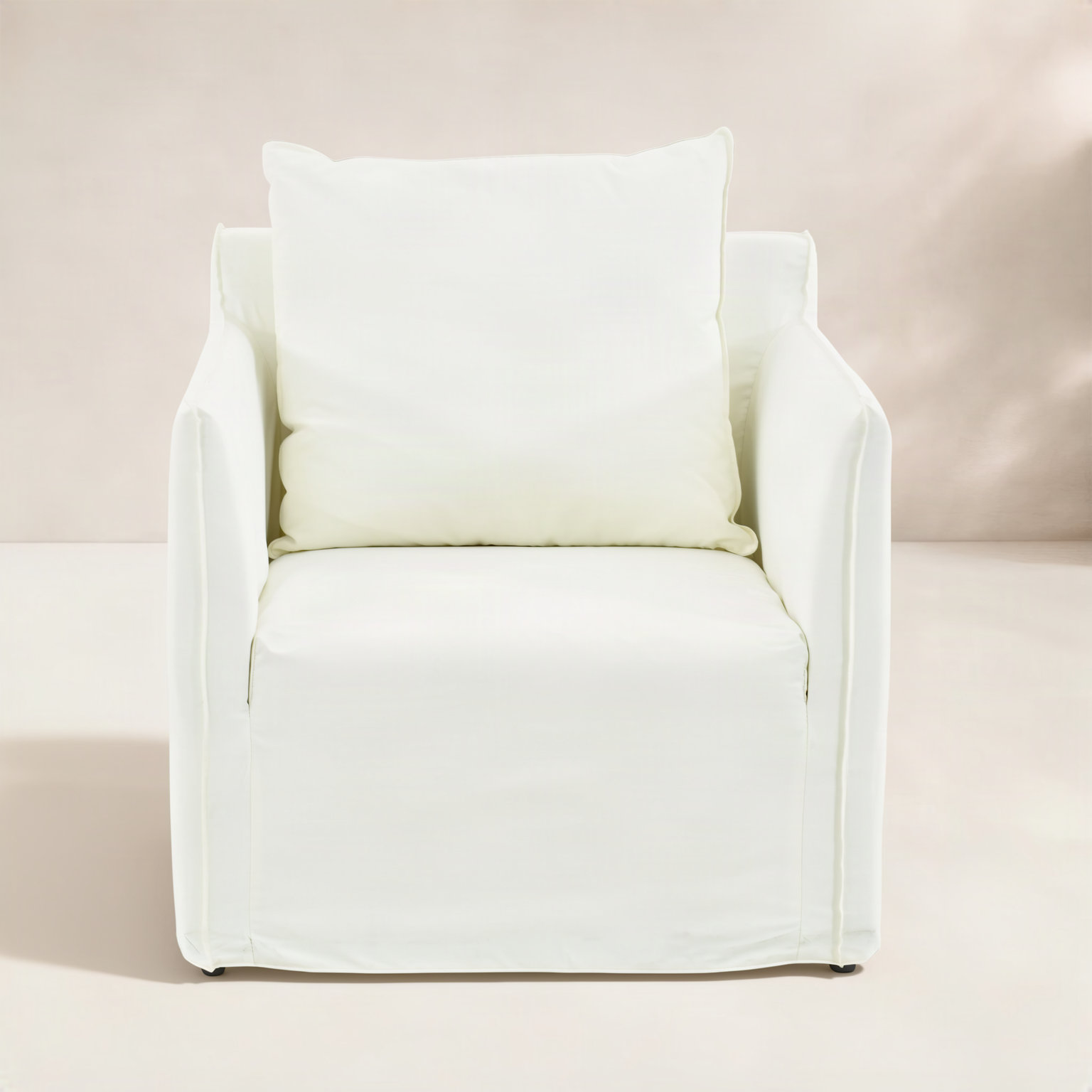 Kieger Teak Swivel Patio Lounge Chair, White