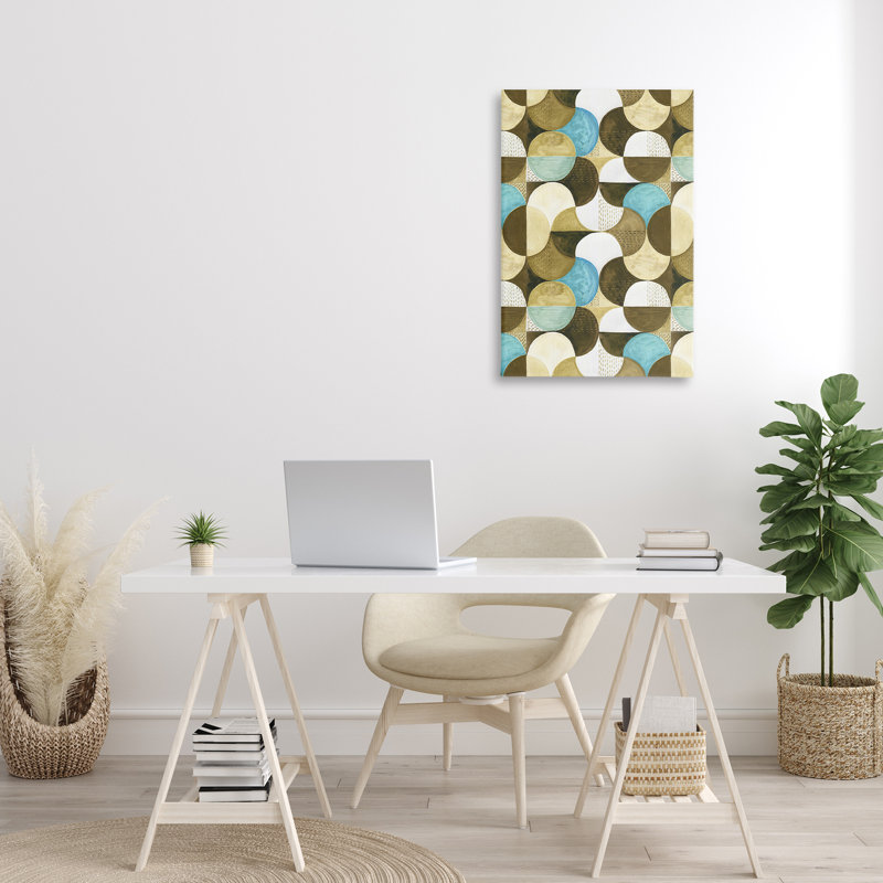 Art mural boho sur toile à motif circulaire par Incado, H 30 po x l 20 po