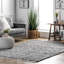 Tapis gris à poils longs tissé à la machine Kinard-1153951402