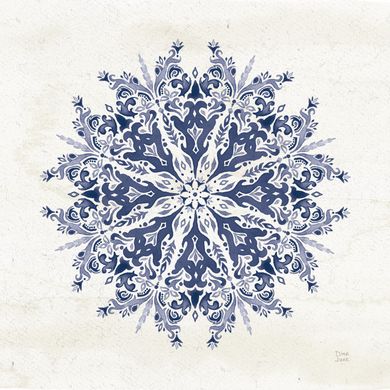 Bohemian Vibes VII Mandala Blue by Dina June - Wrapped Canvas Painting, 51cm H x 51cm W