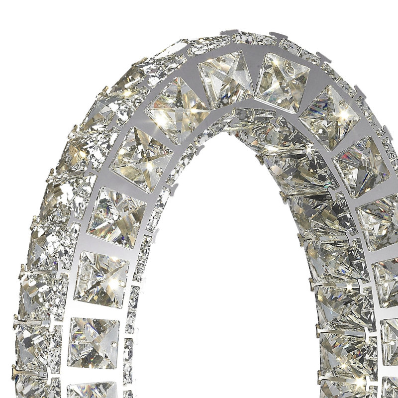 Oval Crystal Extravaganza 20" Chrome LED Table Lamp