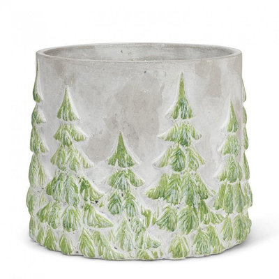 Extra Large Planter With Pine Trees