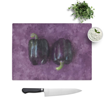 Purple Bell Peppers Painting Chopping Board