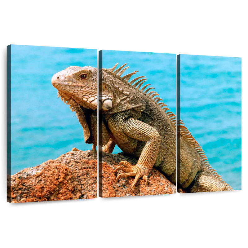 Brampt Iguana By The Sea, 28" H x 45" W