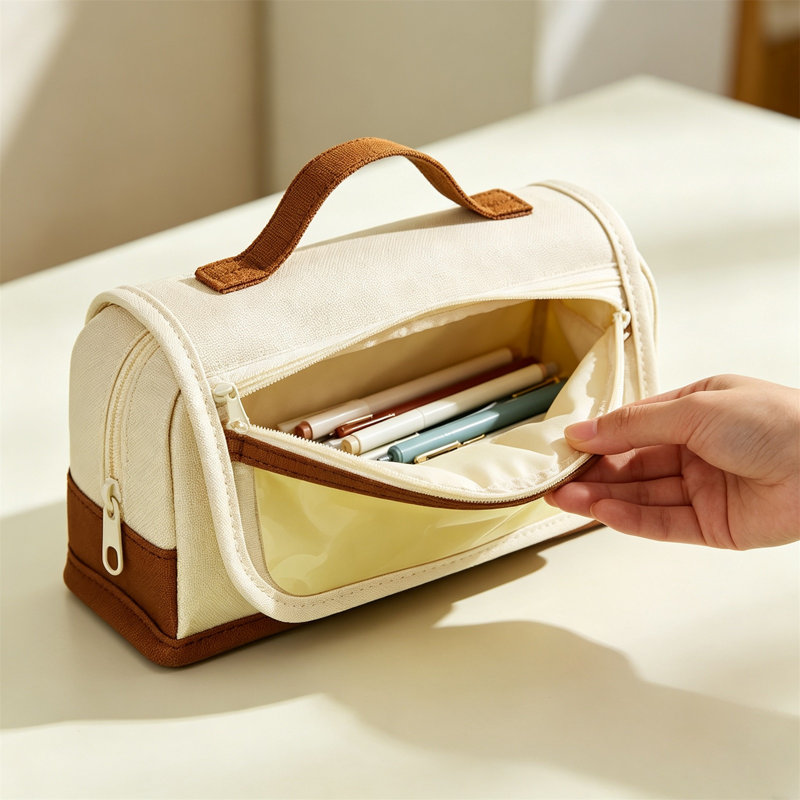 Sac à dos scolaire avec porte-crayons magnétiques assortis, grande capacité, compartiments multiples, résistant à l'usure - Trousse portable pour étudiant