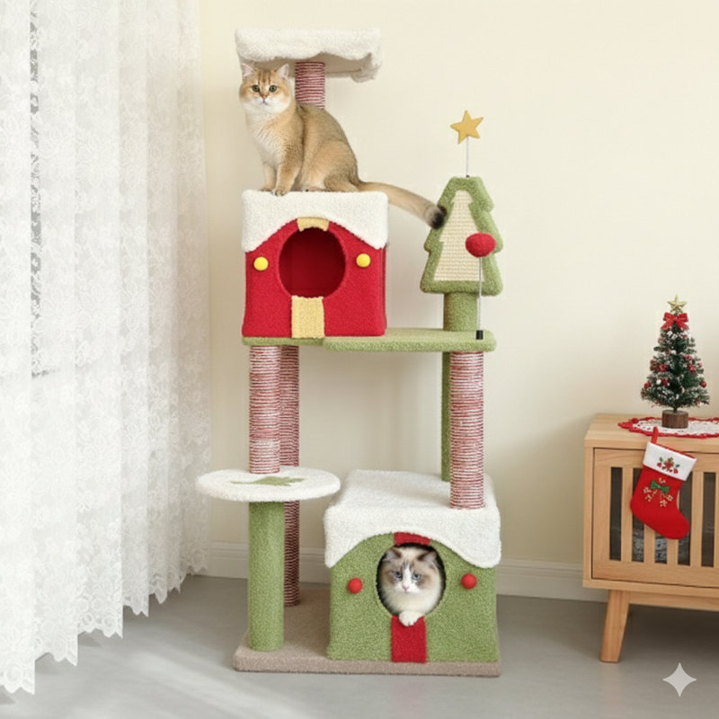 Christmas-Themed Cat Tree