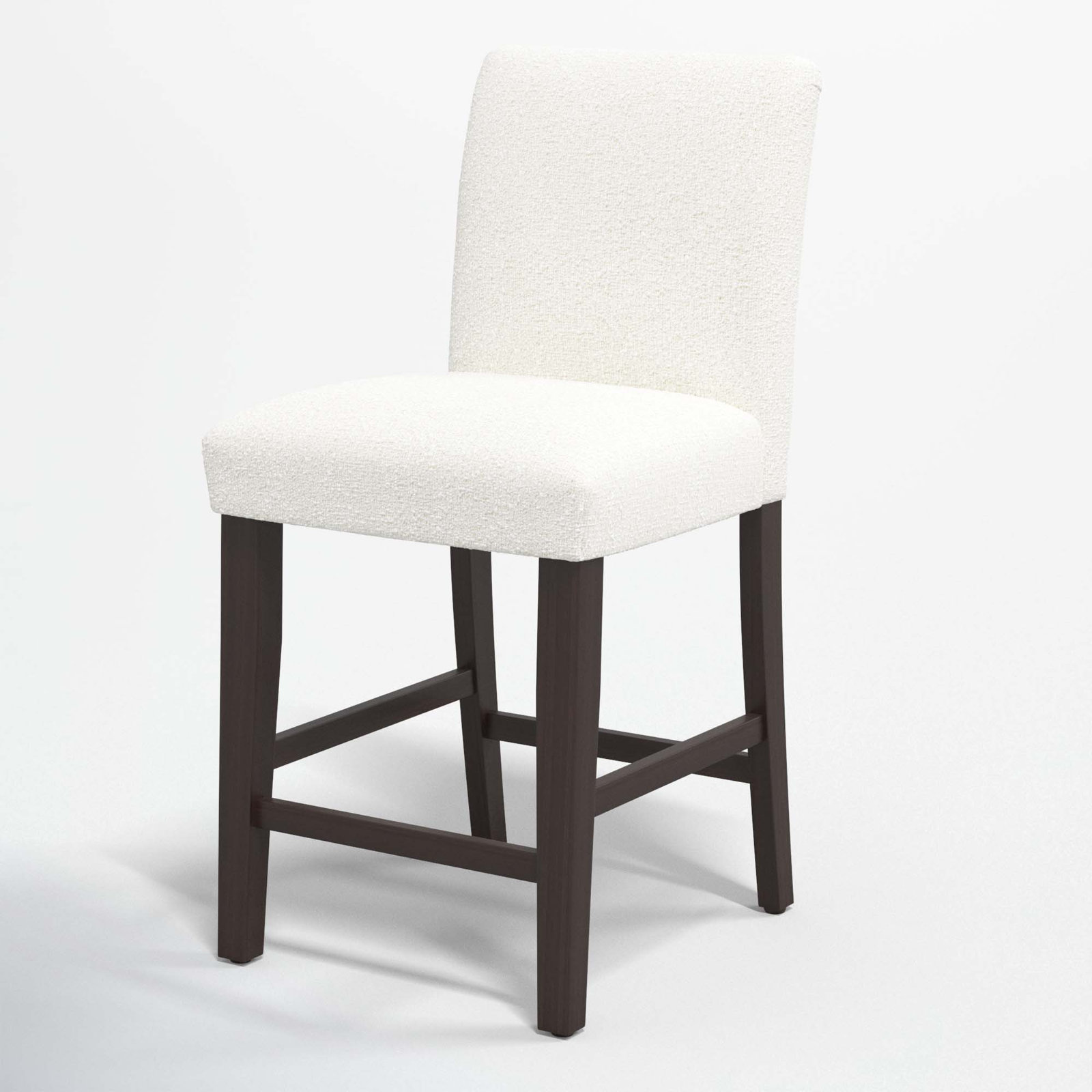 Hadrien Bar and Counter Stool, Counter Stool (26" Seat Height), Classic Snow Boucle, Black Wood
