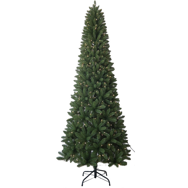 Arbre de Noël artificiel 9 'pin vert 9 pi avec 450 lumières claires / blanches