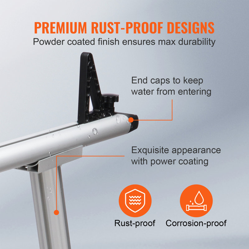 71'' Aluminum Adjustable Truck Bed Rack with C-Clamps