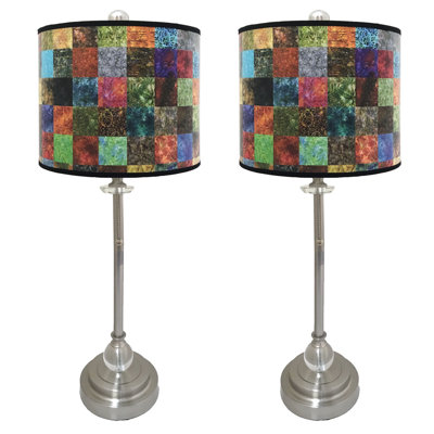 Ensemble de lampes de buffet en cristal 28 po