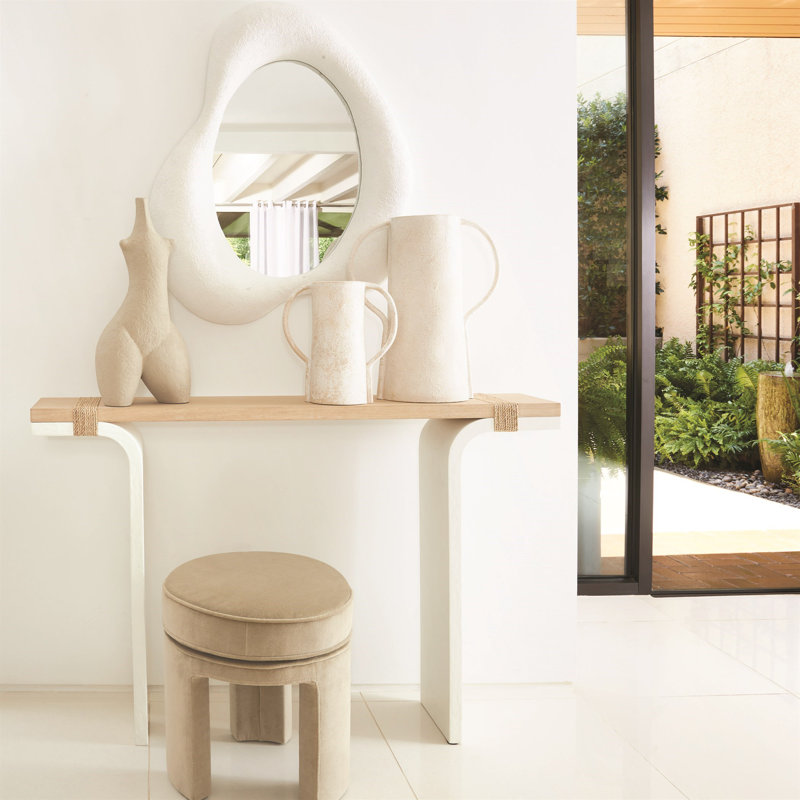 Papu Upholstered Decorative Stool, Beige